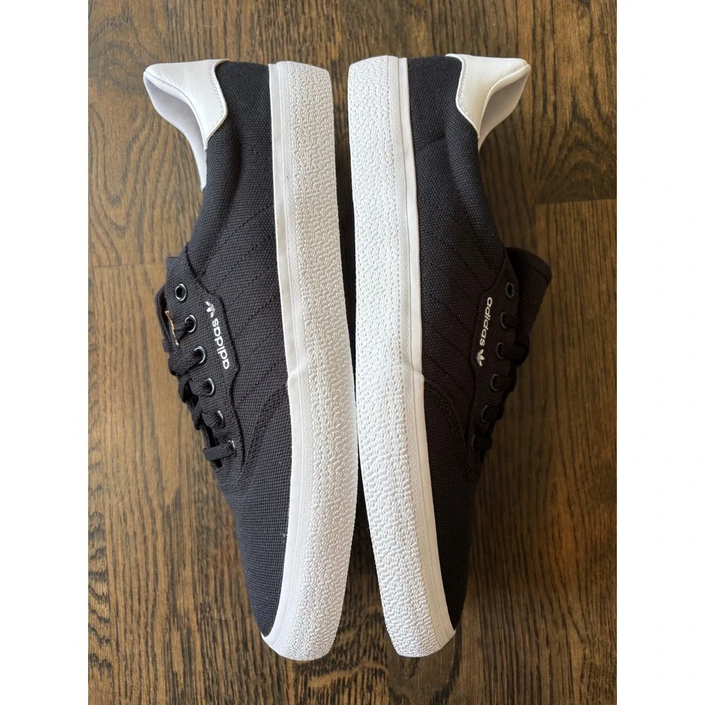 Adidas 3MC Core Black White Canvas Skate Shoes B22706 Mens 13 Womens 14